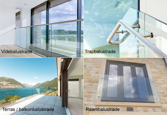 Soorten balustrades in glas